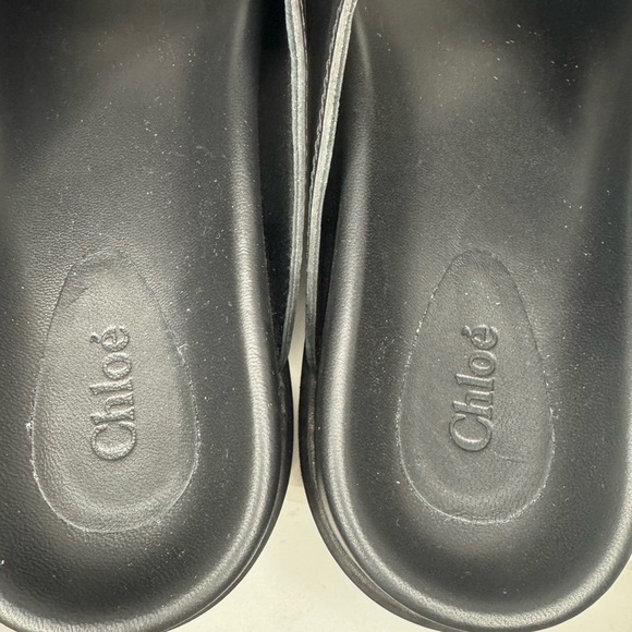 Chloe Nil Double-Strap Cowhide Mules In Black Color Size 40W. - Picture 11 of 13